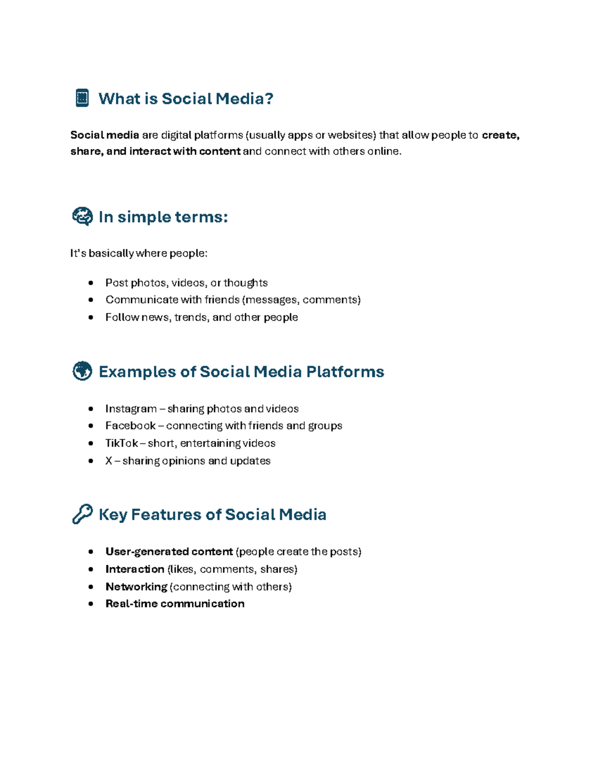 Social Media Overview: Key Features and Platforms - Studocu