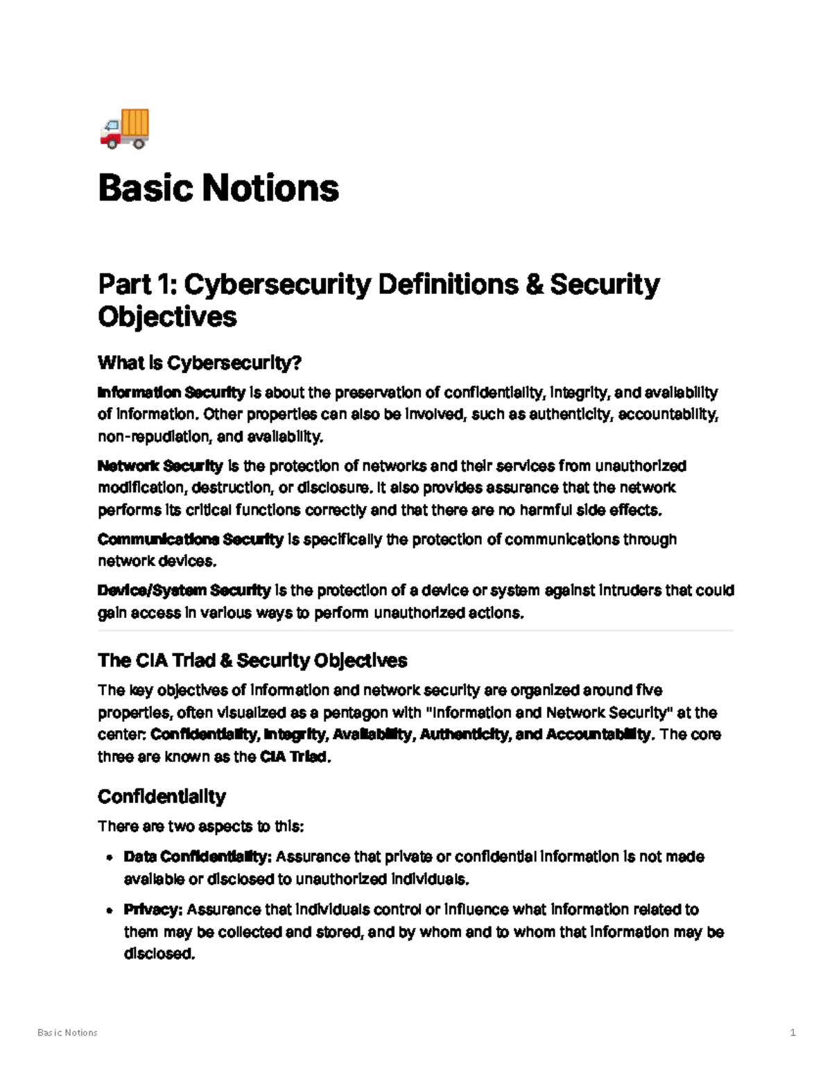 Lecture Notes: Basic Notions in Cybersecurity (Part 1) - Studeersnel