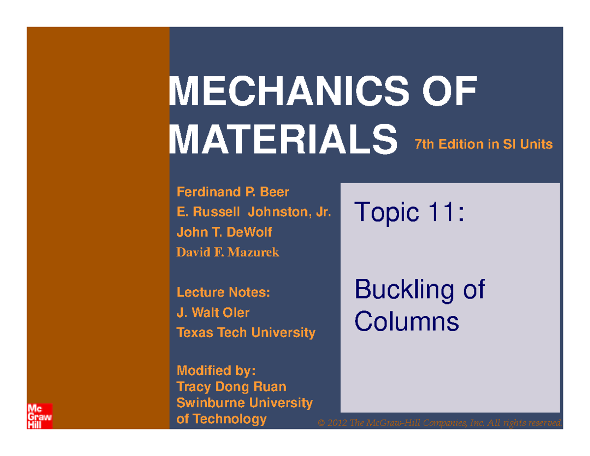11 Columns - ccc - MECHANICS OFMATERIALS 7th Edition in SI Units © 2012 ...