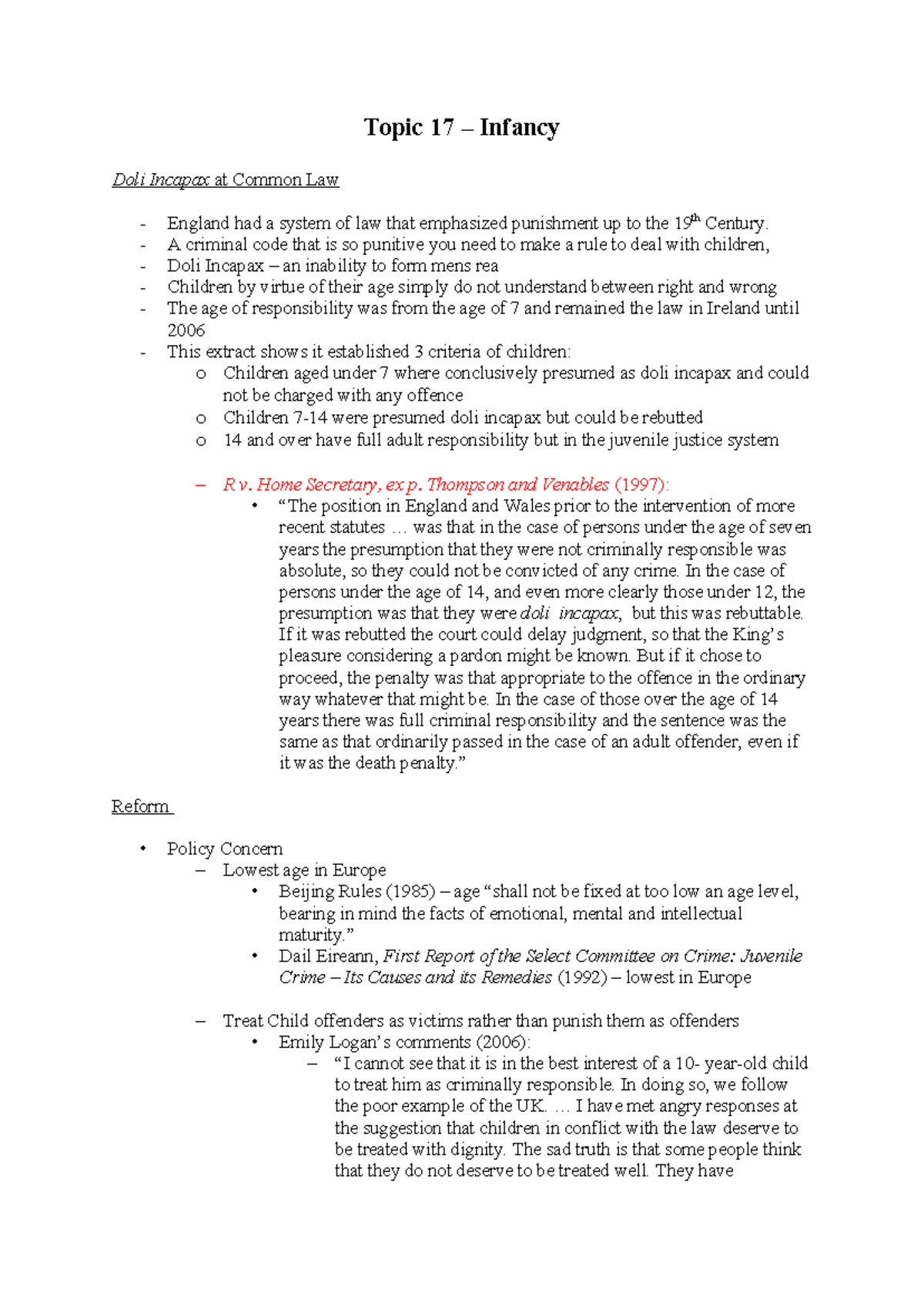 Infancy Defence: Understanding Doli Incapax & Age of Responsibility ...
