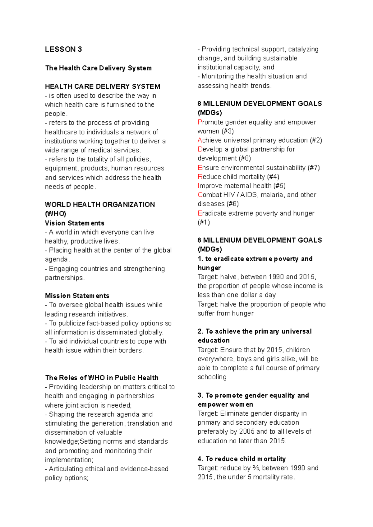 Chn-lesson-3 - subject - LESSON 3 The Health Care Delivery System ...