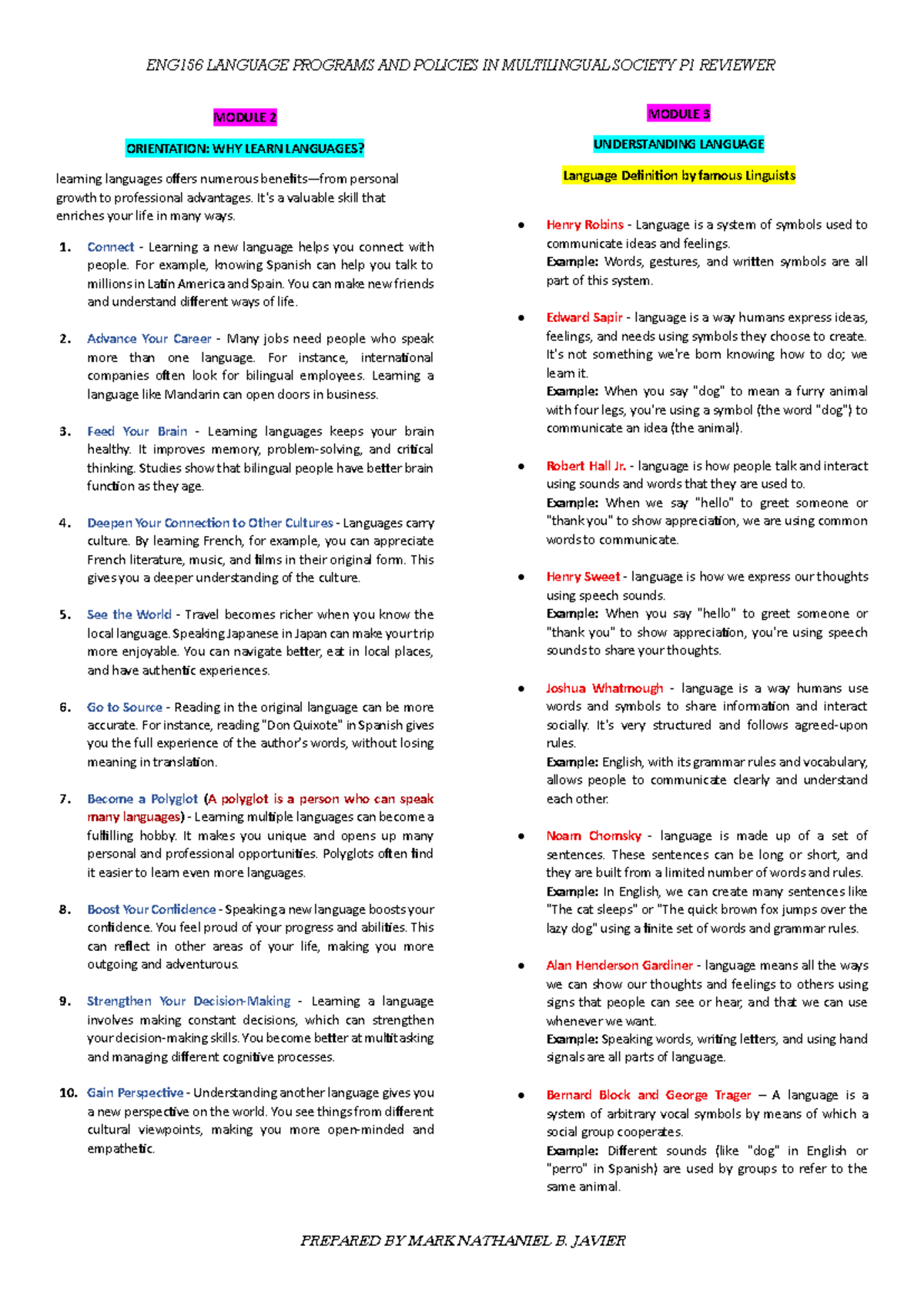 ENG156 LANGUAGE PROGRAMS AND POLICIES IN MULTILINGUAL SOCIETY P1 ...