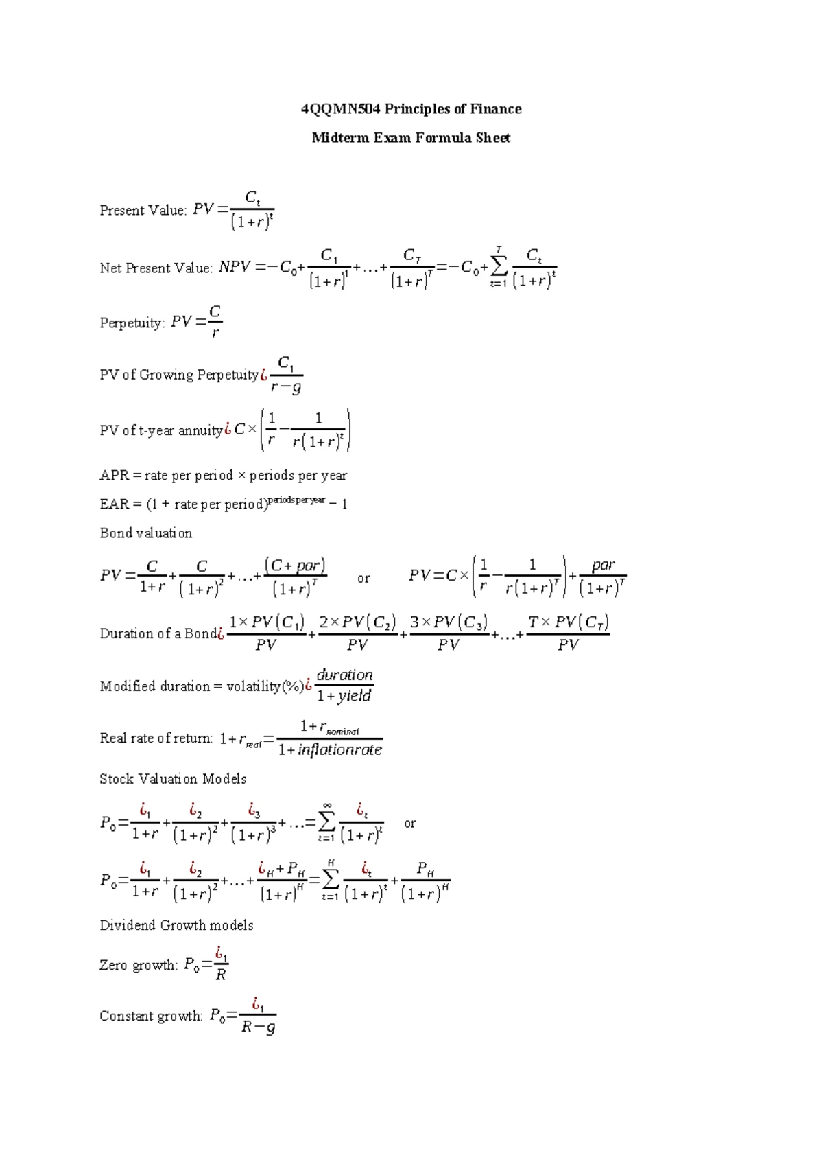 WACC Swap Practice Questions for Finance Course (FIN 301) - Studocu