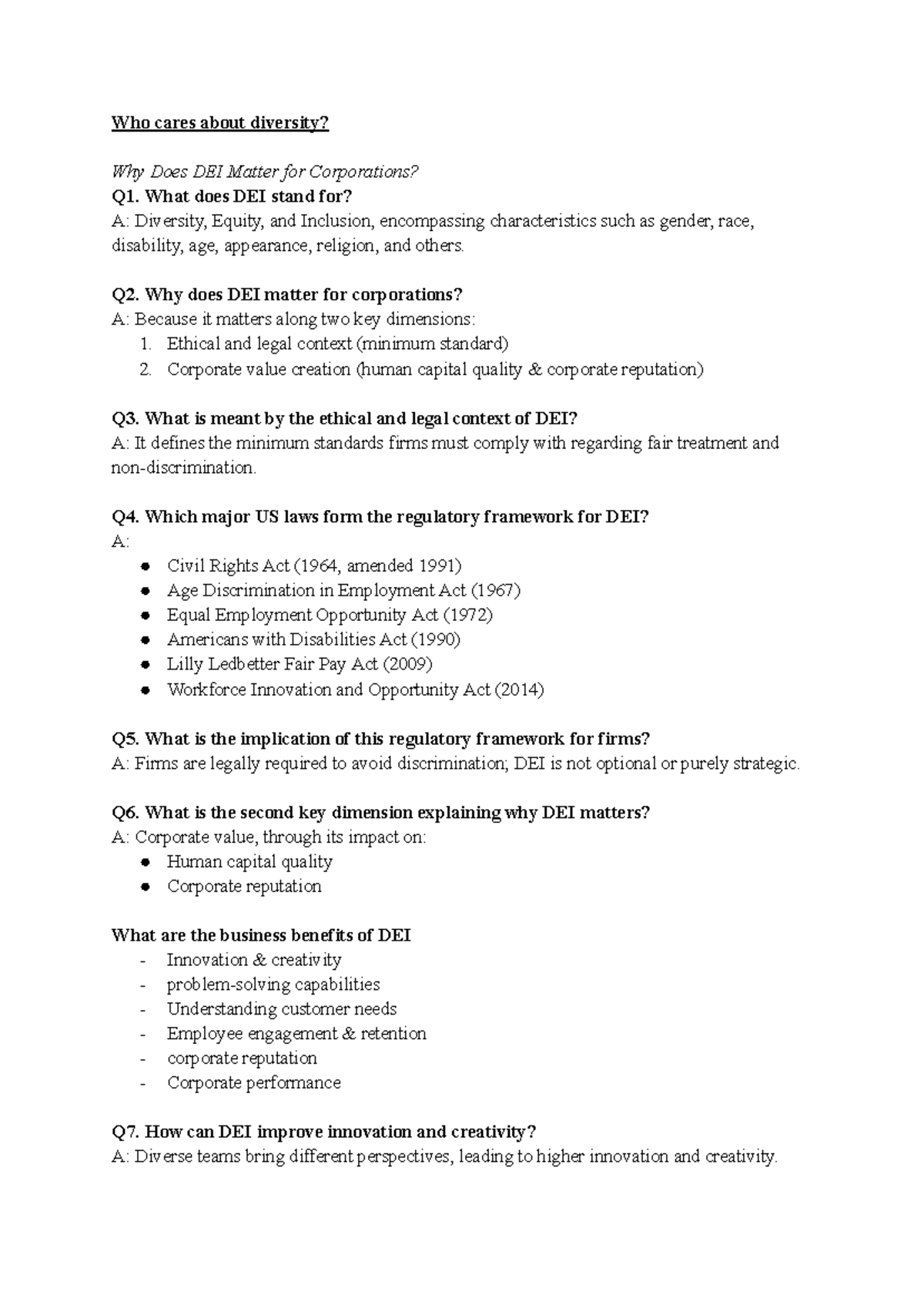 Diversity, Equity, and Inclusion (DEI) Importance: Q&A Insights ...