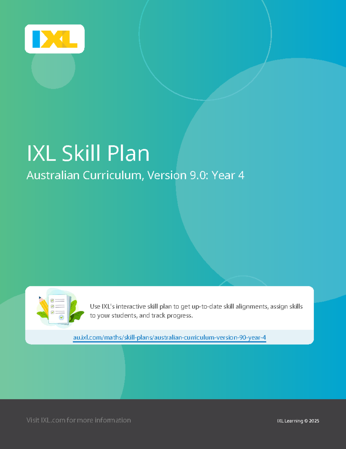 IXL Skill Plan: Australian Curriculum Mathematics Year 4 (Version 9.0 ...