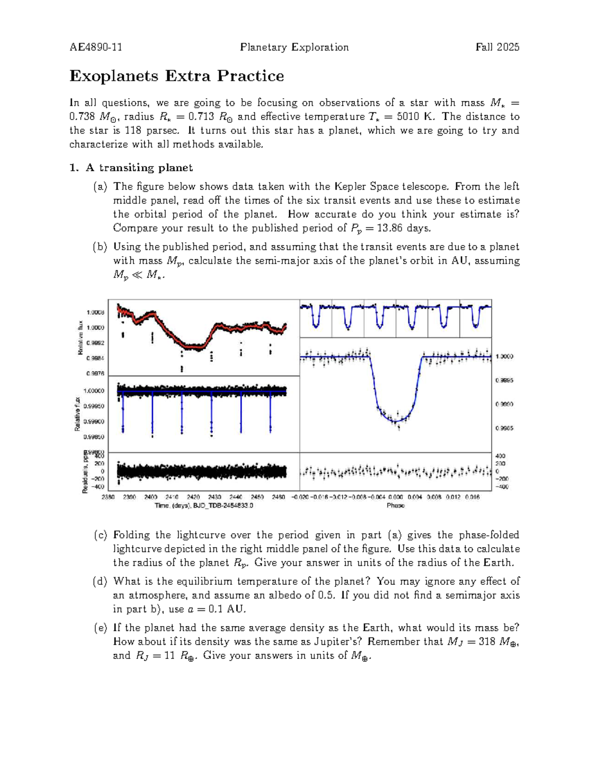 Exoplanet Extra Practice for Planetary Exploration Fall 2025 - Studeersnel