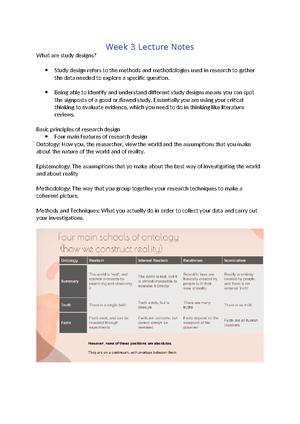 Week 3 Lecture Notes: Research Methods - Quantitative vs. Qualitative ...