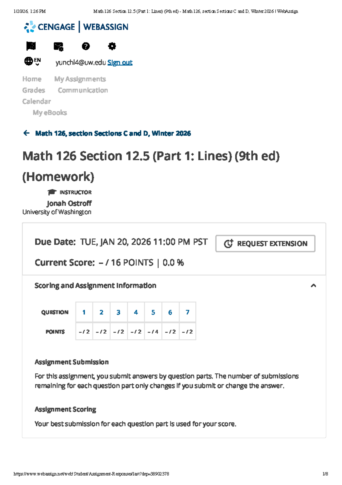 Math 126 Final Exam: Section 12.5 (Part 1: Lines) (9th ed) - Studocu