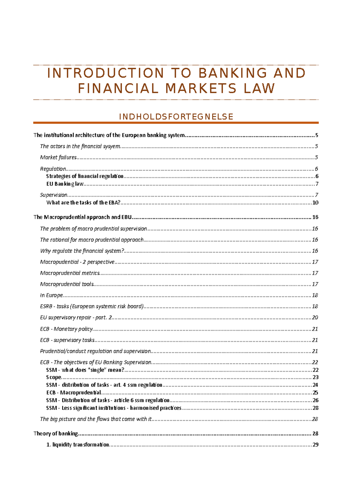 Banking and Financial Markets Law: Key Concepts and Regulations - Studocu