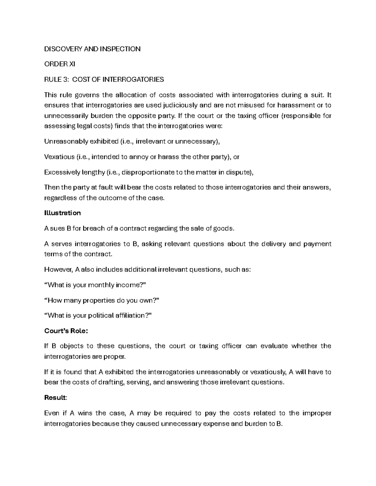 CPC-Order XI & XII Notes: Discovery, Inspection, and Admissions ...