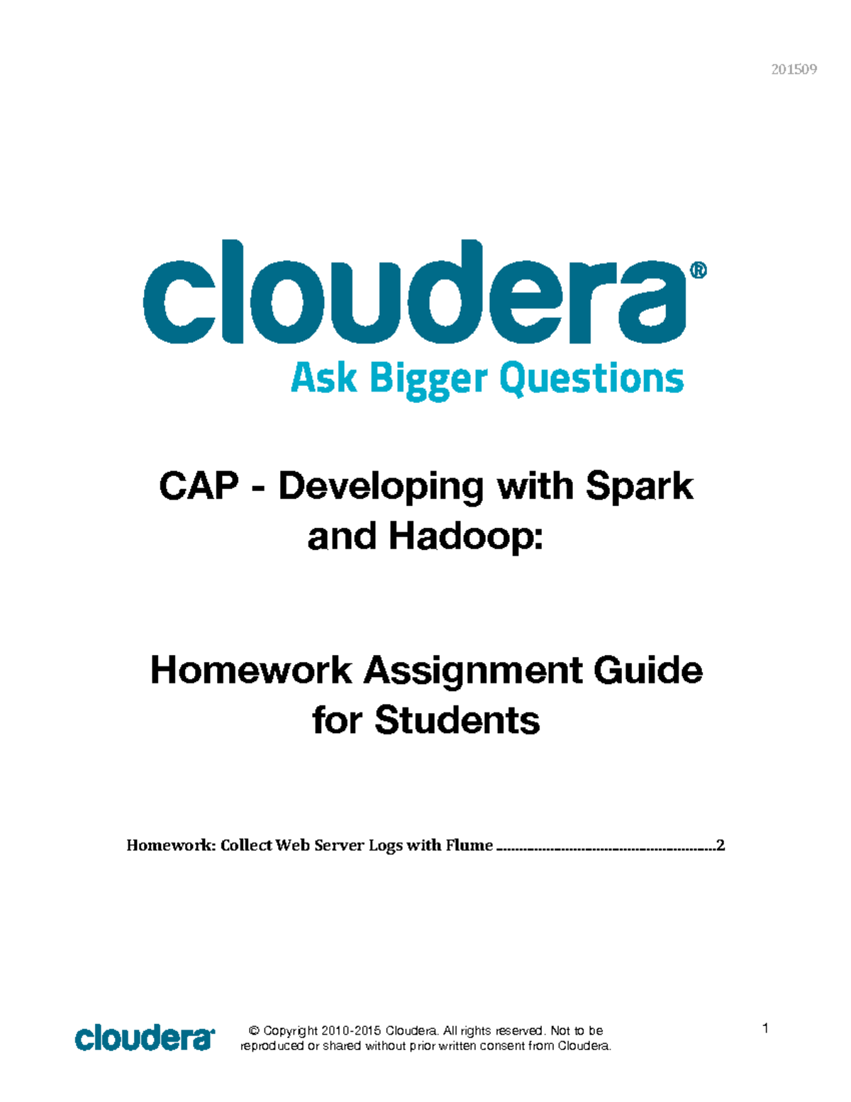 201509 CAP Homework: Web Server Logs Collection with Flume - Studocu