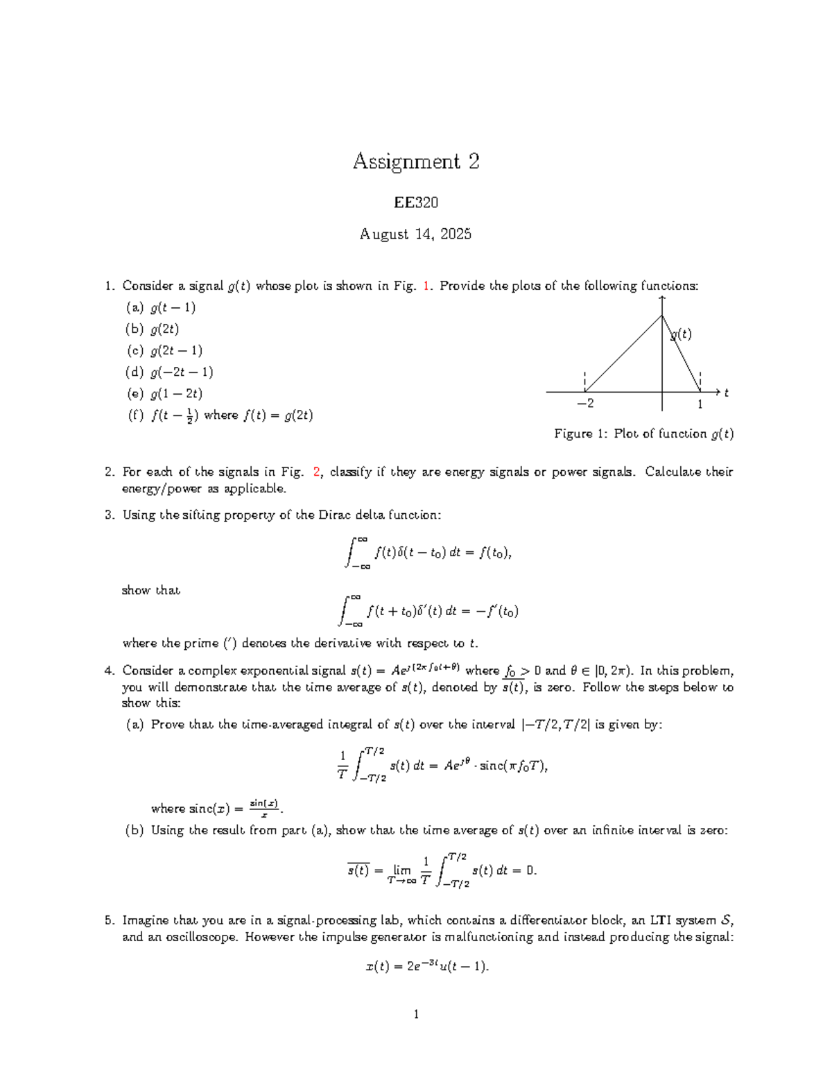 Assignment 2 EE320 Signal Processing Questions and Solutions - Studocu