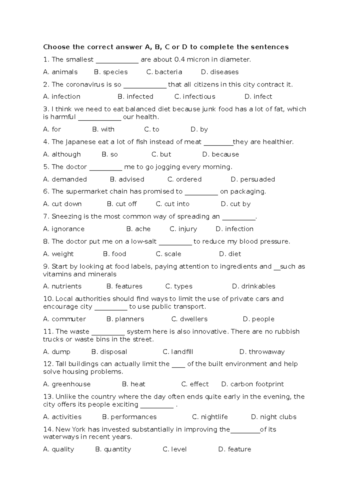 TV Unit 1, 2, 3: Complete the Sentences and Vocabulary Exercises - Studocu