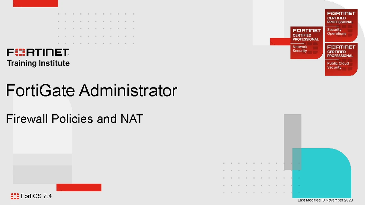 Firewall Authentication Methods on FortiGate - QUIZ - Studocu
