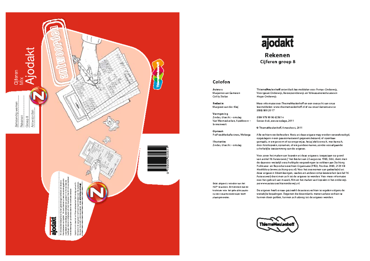 Ajodakt rekenen cijferen mix cijferen groep 8 colofon zelfstandig