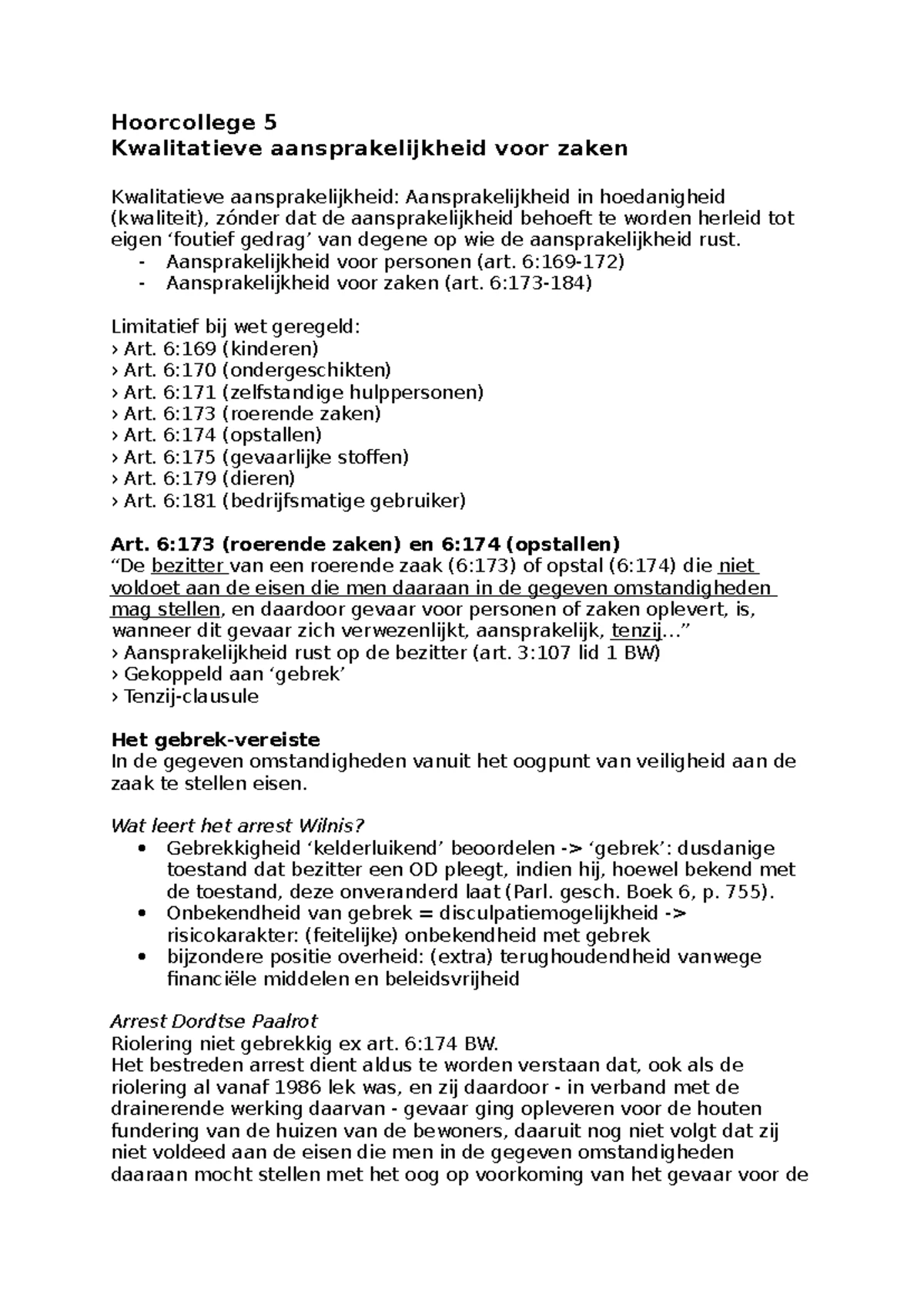 kwalitatieve aansprakelijkheid ouders