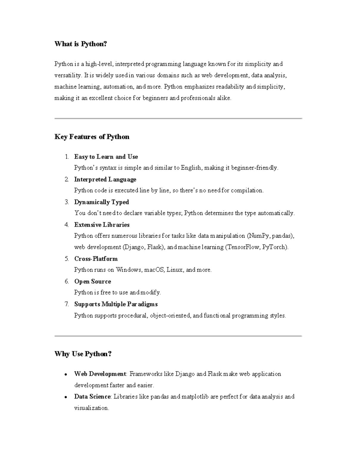 Python basics - What is Python? Python is a high-level, interpreted ...