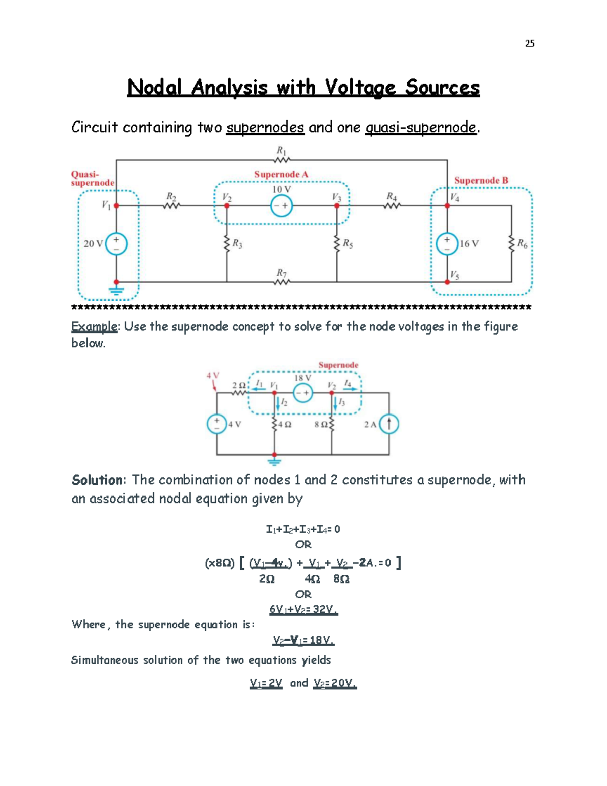 ECE-201 L2 Notes (NAVS) - 25 Nodal Analysis with Voltage Sources ...