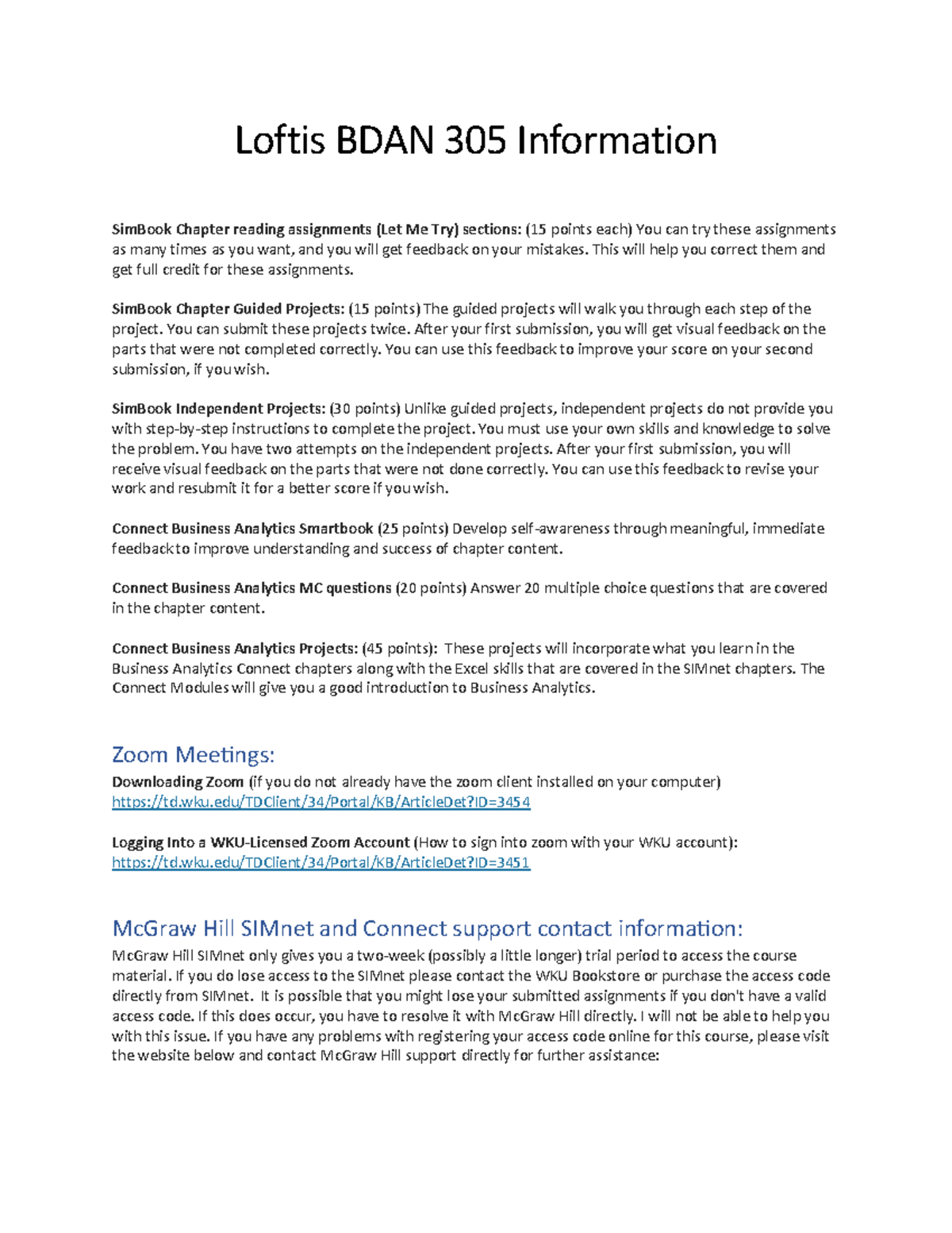 Loftis BDAN 305 Information - Loftis BDAN 305 Information SimBook ...