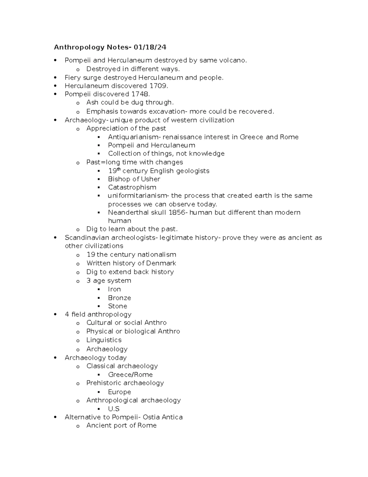 Anthro 101: End of Chapter 1 Notes on Archaeology & History - Studocu