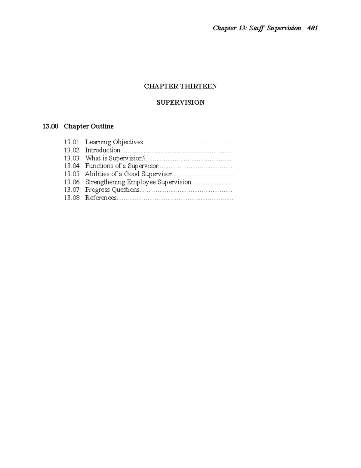 HRM CAP13 Supervision - Key Functions & Abilities of Supervisors - Studocu