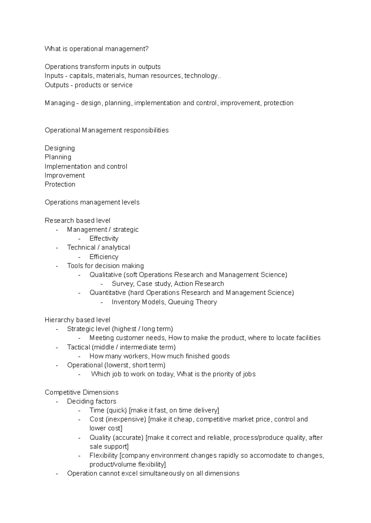 Operational Management: Key Concepts and Responsibilities in Ops Mgt ...