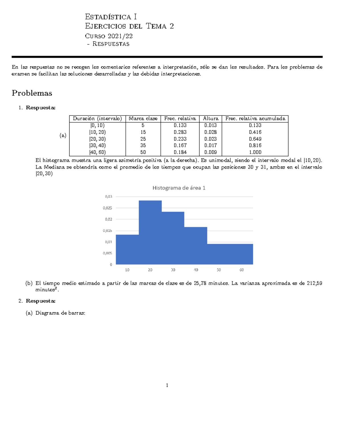 Respuesta TEMA 2 - EJERCICIOS RESUELTOS DEL TEMA 2. DE EST II ...