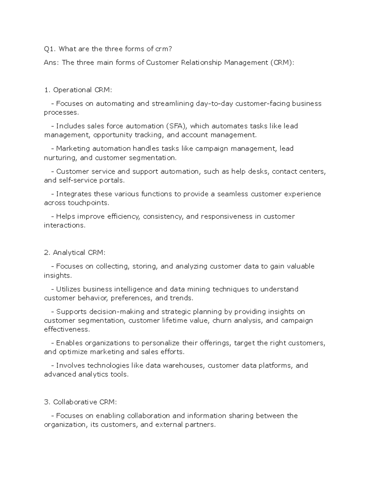 CRM Unit 1 - Comprehensive Guide on CRM Forms and Misunderstandings ...