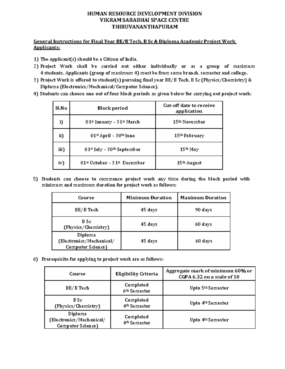 UG Project Work Application Guidelines for Final Year Students - Studocu