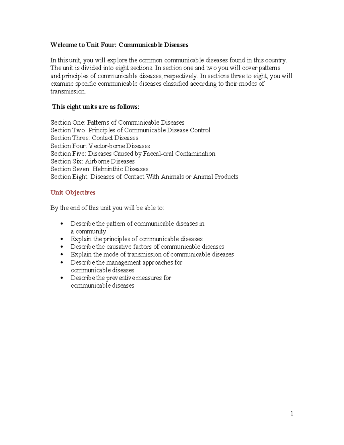 Communicable and non communicable - Welcome to Unit Four: Communicable ...