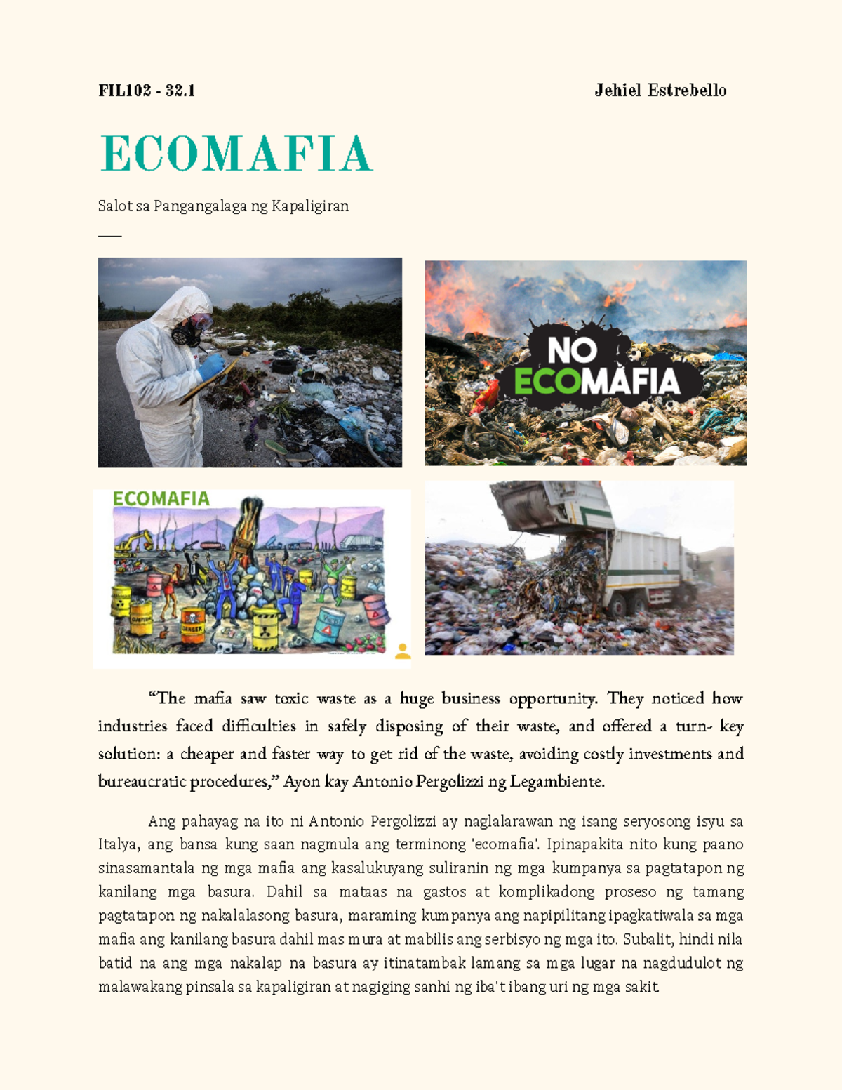 FIL102 - Ecomafia and Its Environmental Impact - Studocu