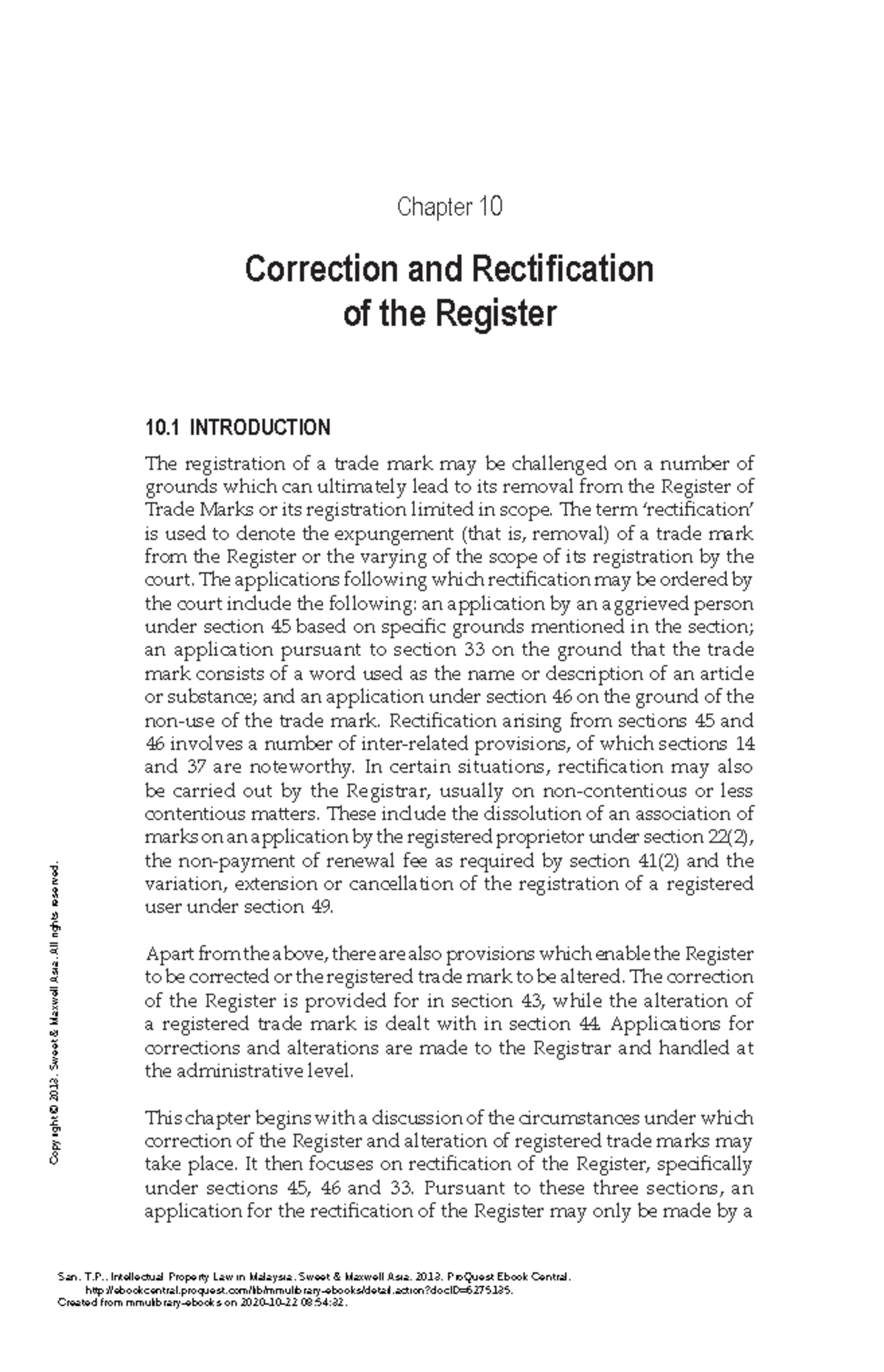 Intellectual Property Law in Malaysia - (Chapter 10 Correction and ...