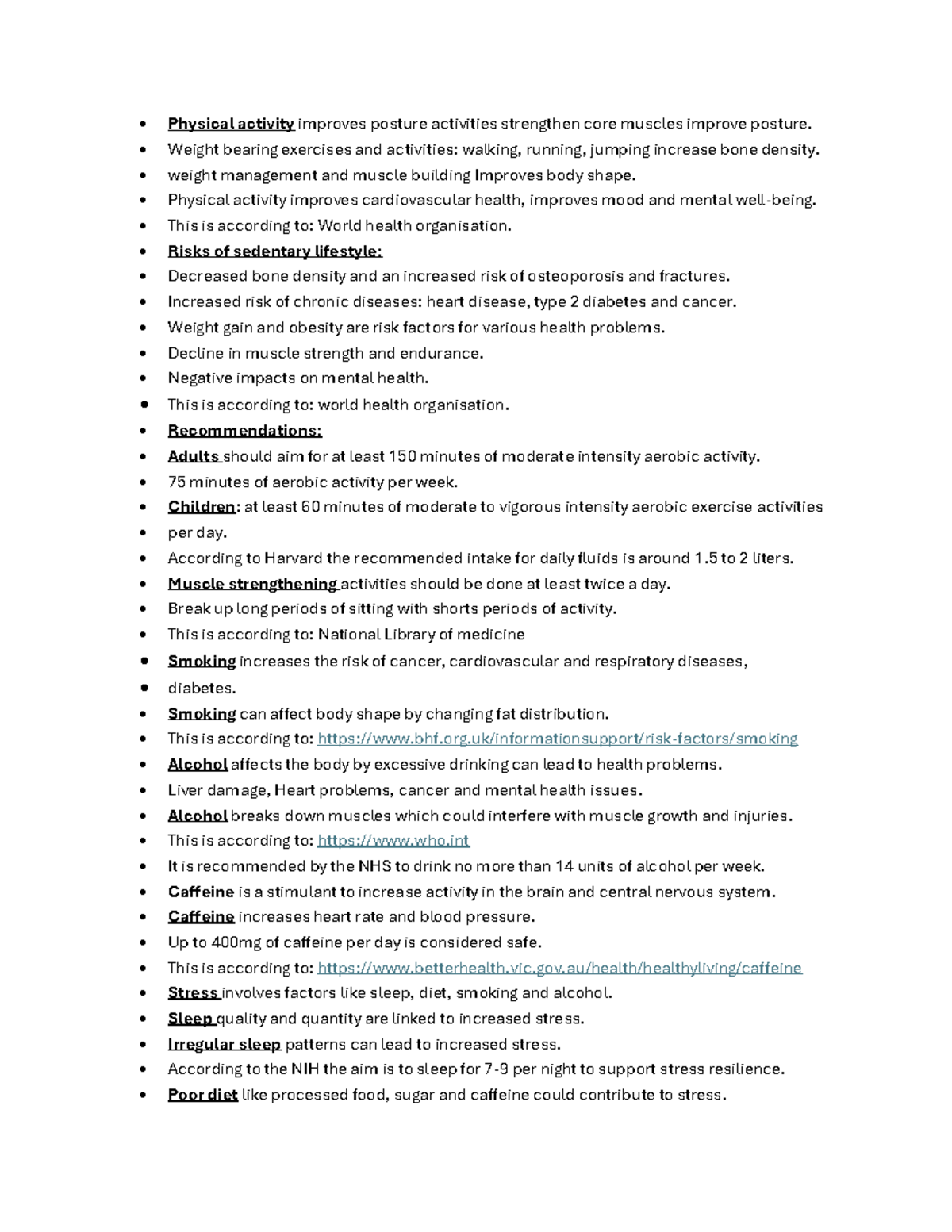 Physical Activity & Health: Exam Notes for PE 101 - Studocu