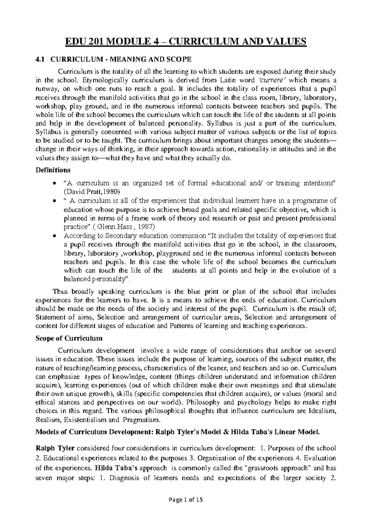201 Philosophy - Module 5 - Full Notes - MODULE 5 5 MANAGEMENT The ...
