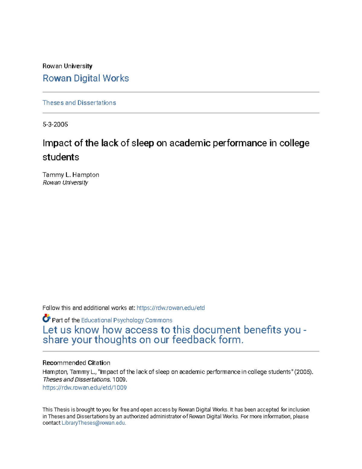 Impact of the lack of sleep on academic performance in college st ...