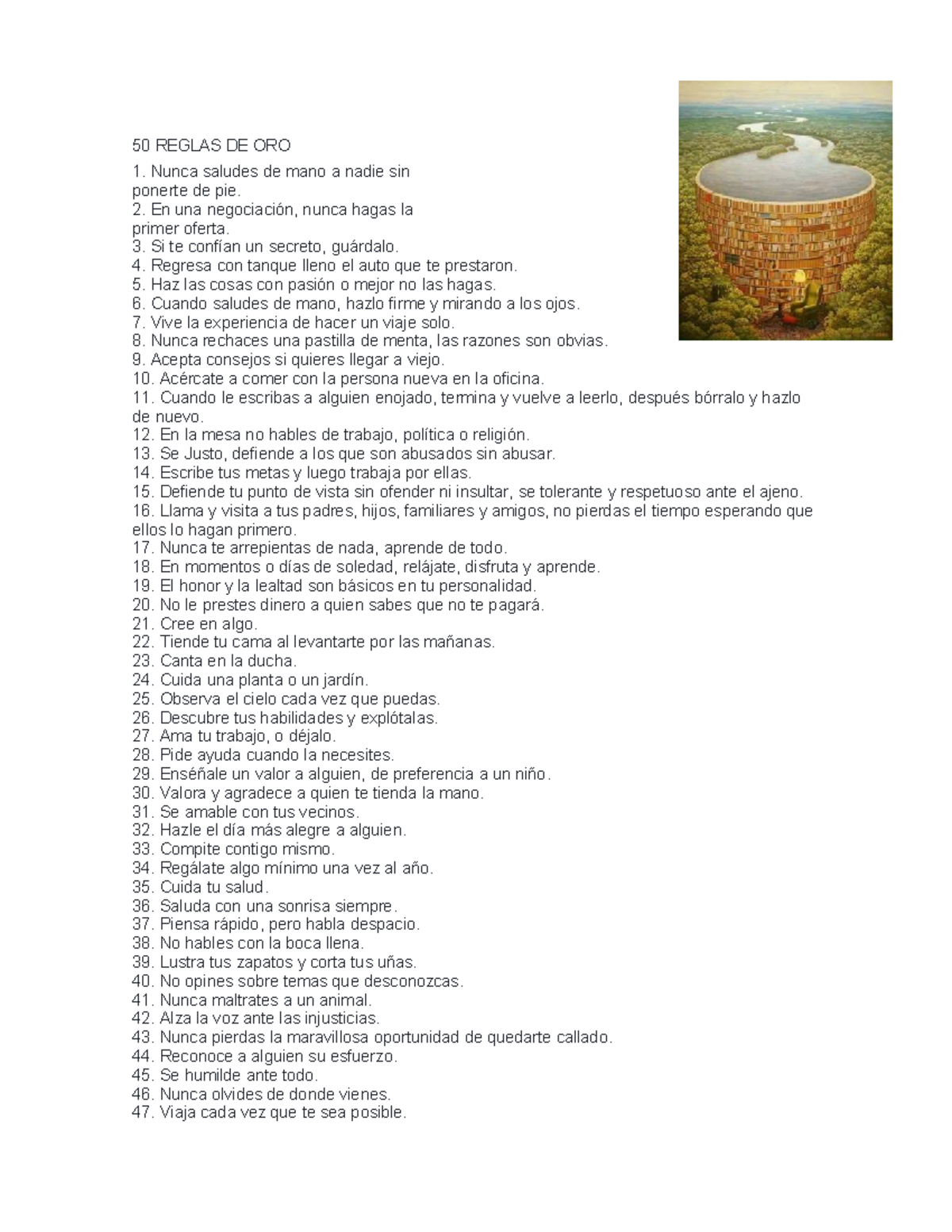 50 Reglas de Oro para el Desarrollo Personal - Studocu