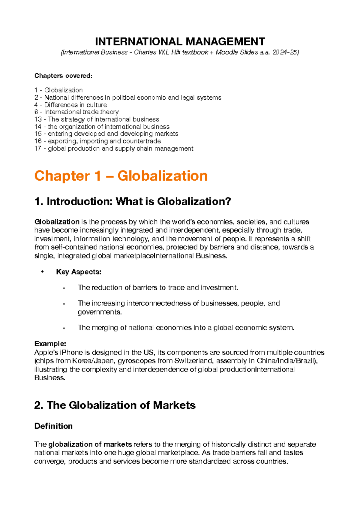 International Management (IM) - Key Concepts and Globalization Insights ...