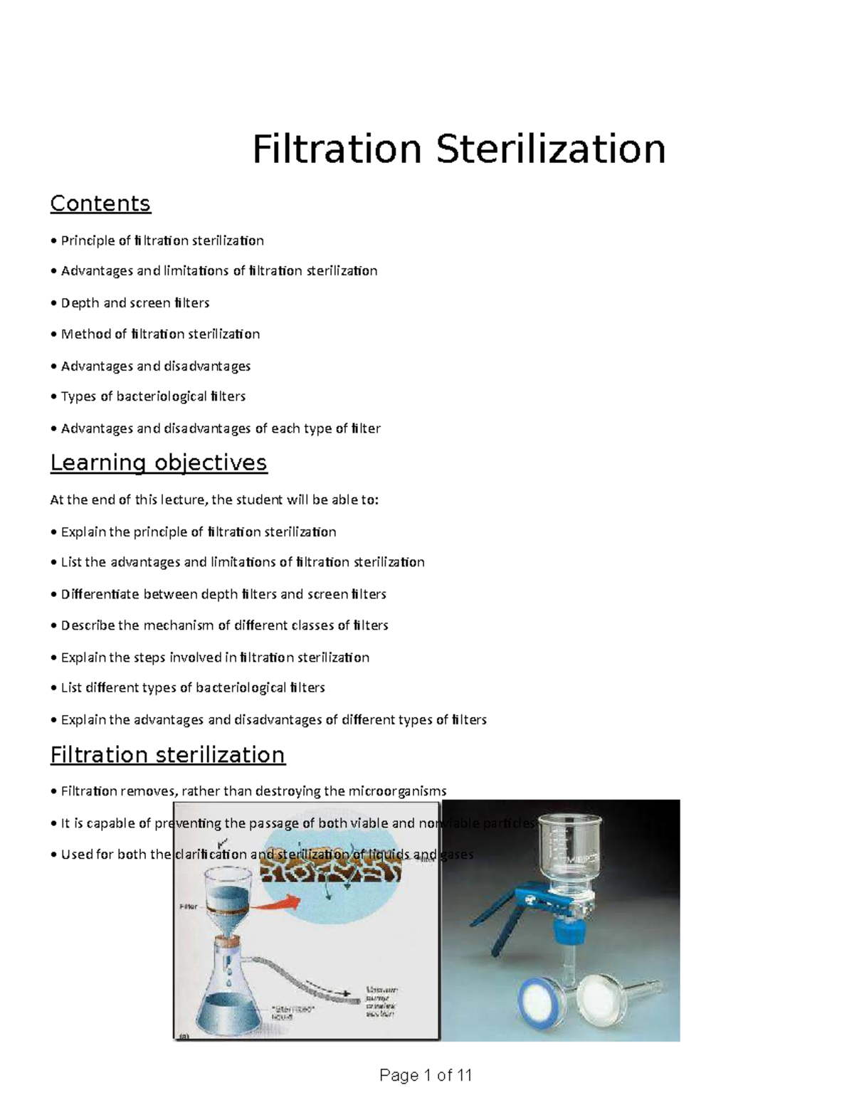 Chapter - 9 Filtration sterilization - Filtration Sterilization ...
