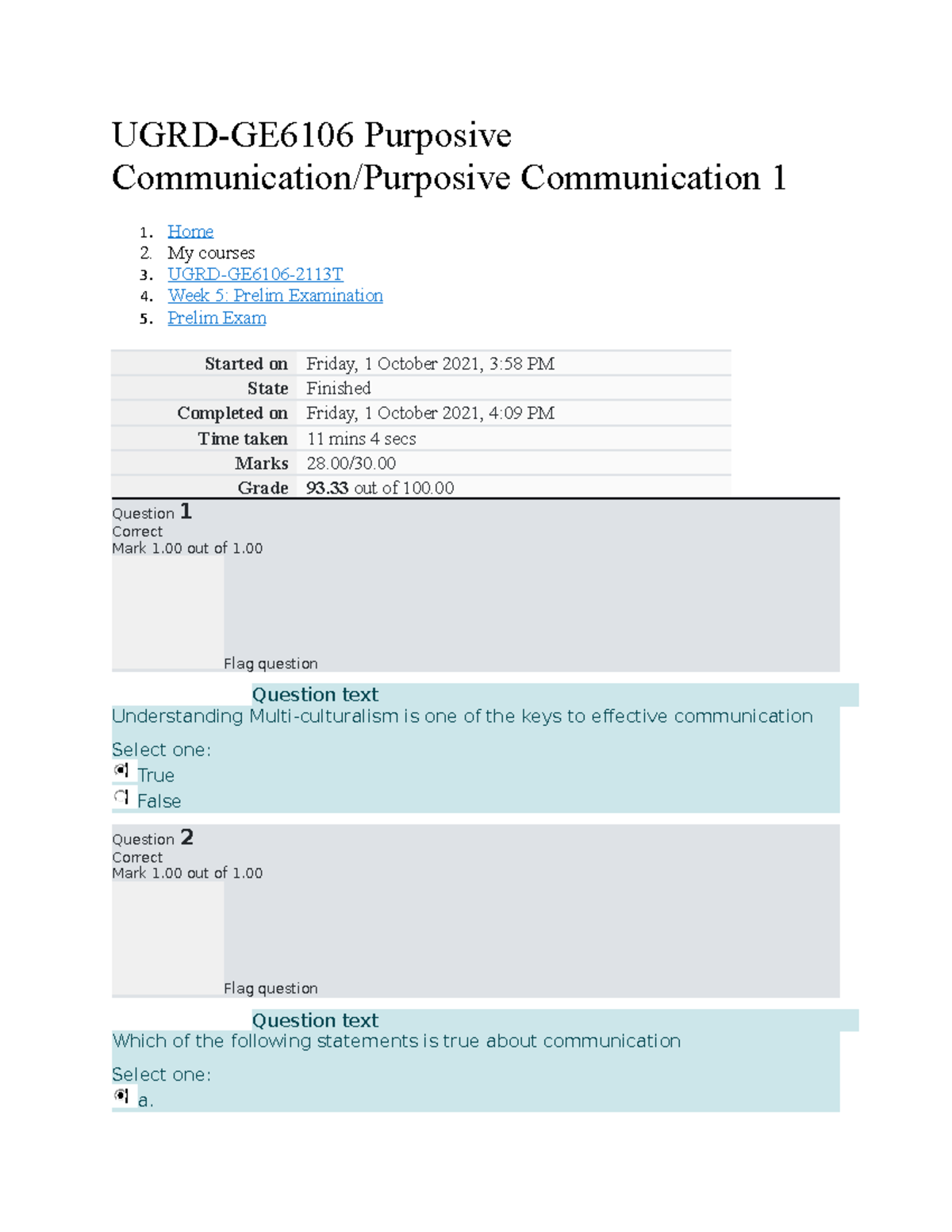 UGRD-GE6106 Purposive Communication/Purposive Communication 1 prelim ...
