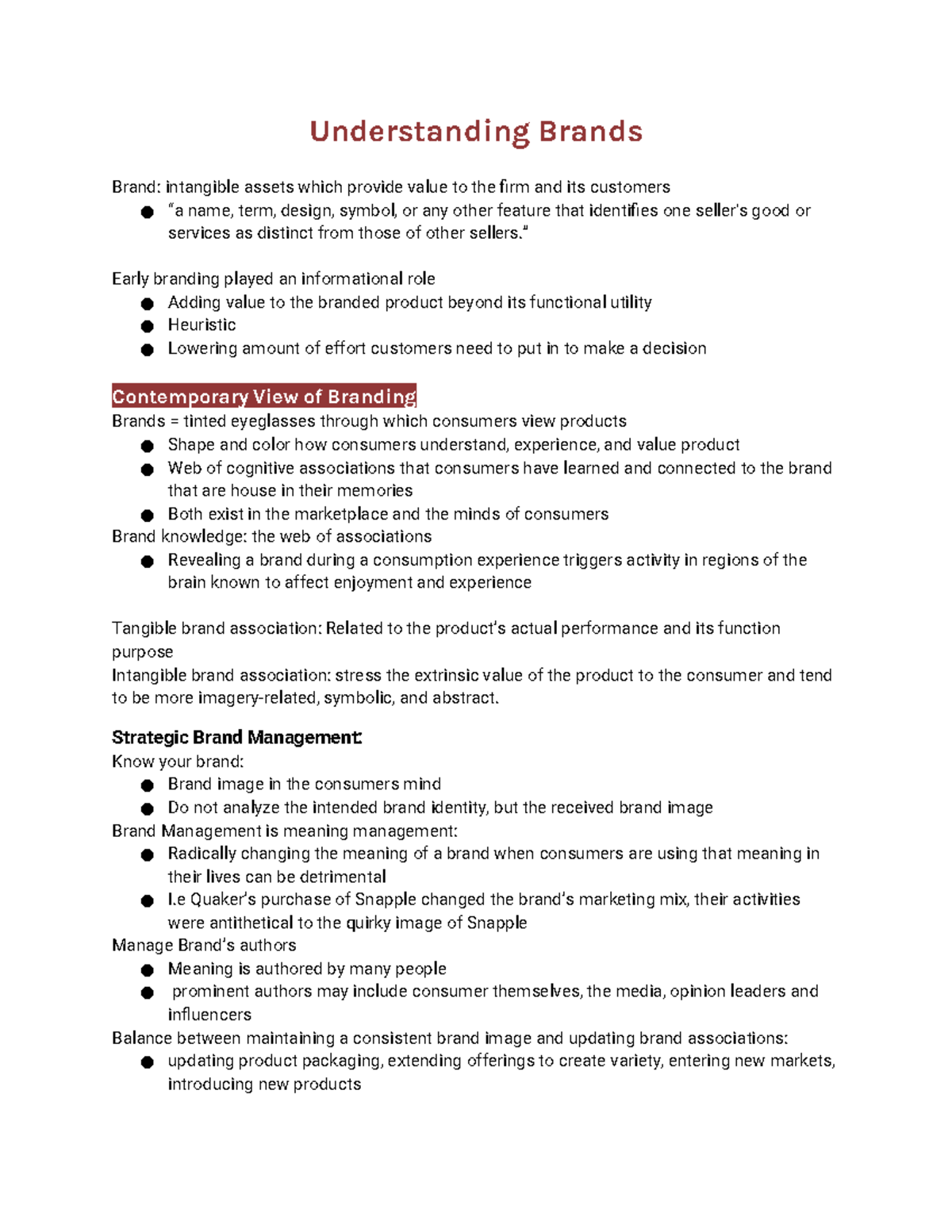 Understanding Brands - Marketing - Understanding Brands Brand ...