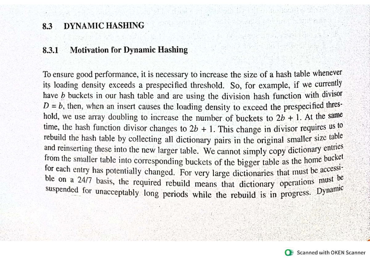 Dynamic Hashing Techniques in Data Structures (CS 5.2) - Studocu