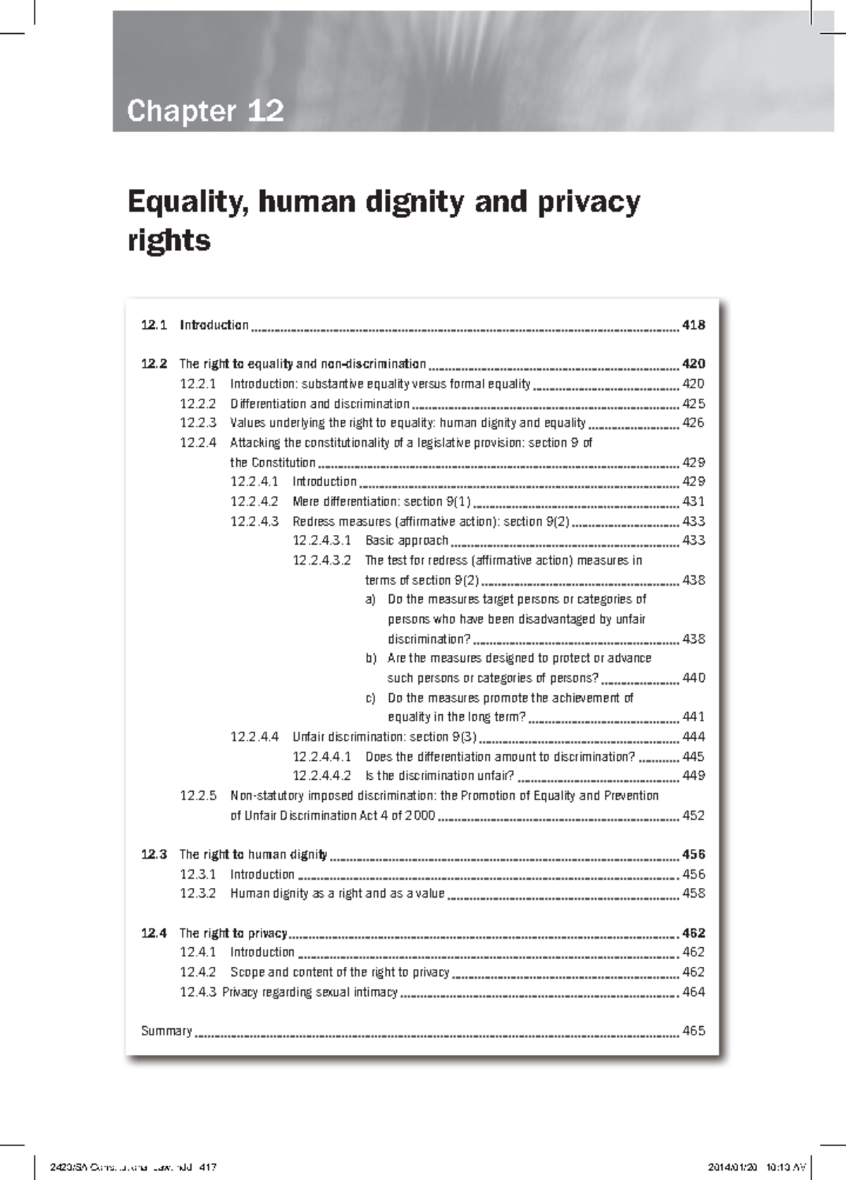 Chapter 12: Equality, Human Dignity, and Privacy Rights in South Africa ...