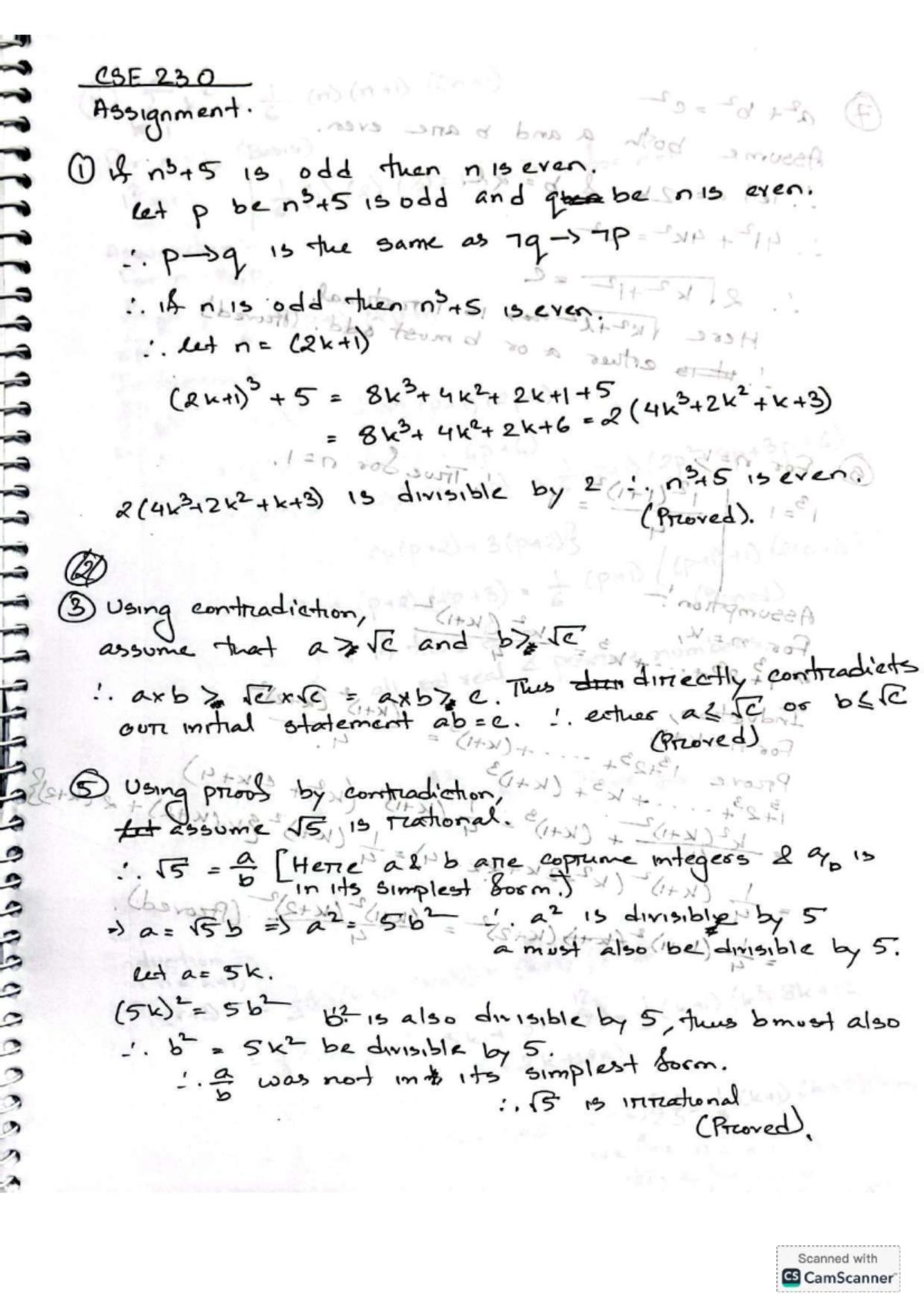 Odd number assignment 1&2 compressed - CSE 230 Assignment. F I 5 is odd ...