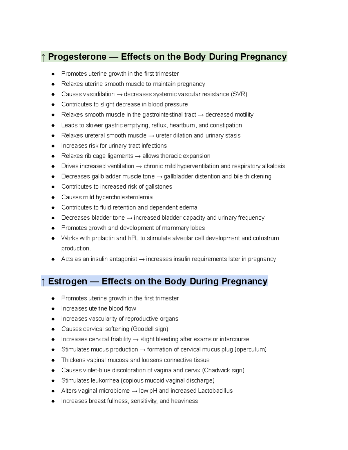 Progesterone and Estrogen Effects During Pregnancy: A Comprehensive ...