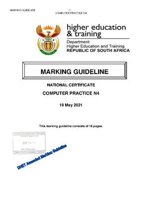 Computer Practice N5 MEMO JUNE 2021 - NATIONAL CERTIFICATE COMPUTER ...
