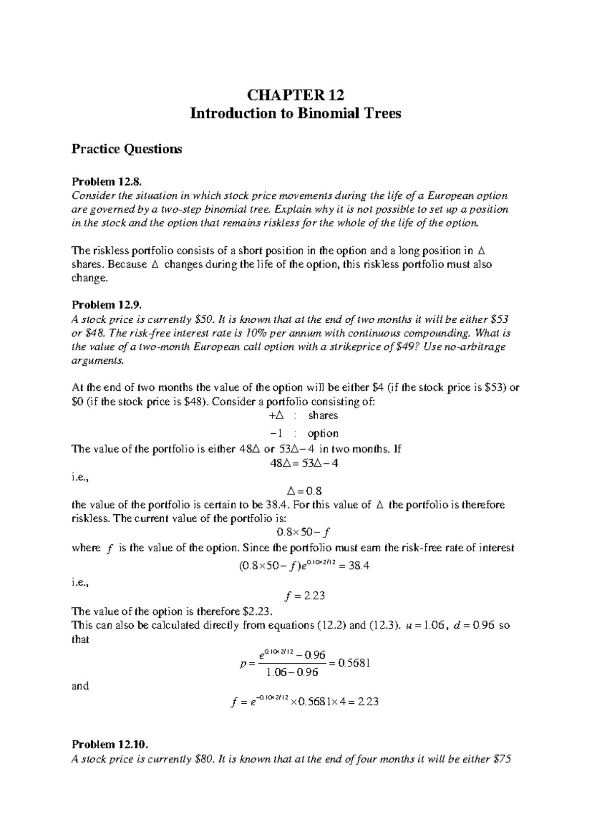 Problem Solutions Fundamentals of Futures and Options Markets 7e by ...