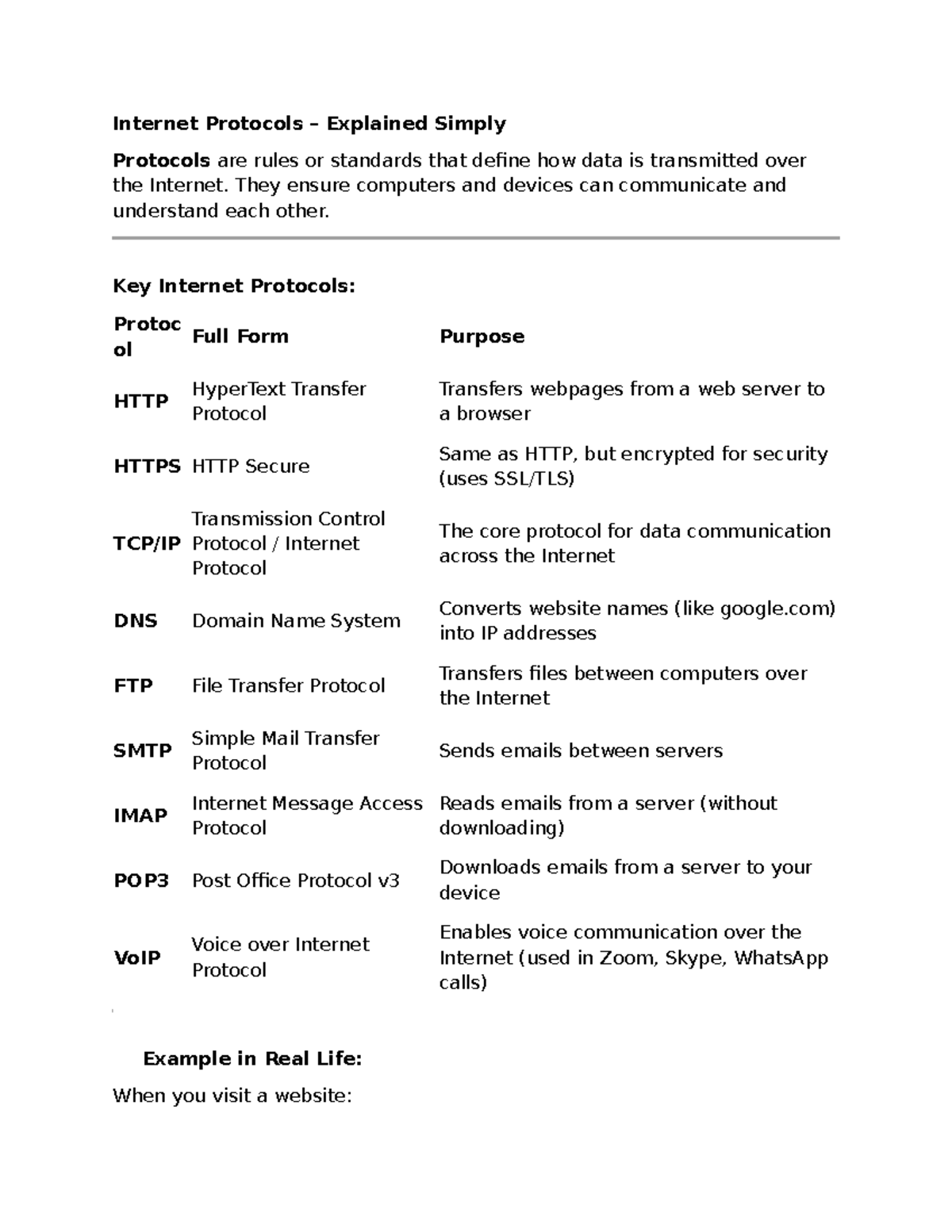 CEIT133 Internet Protocols Overview and Key Functions - Studocu