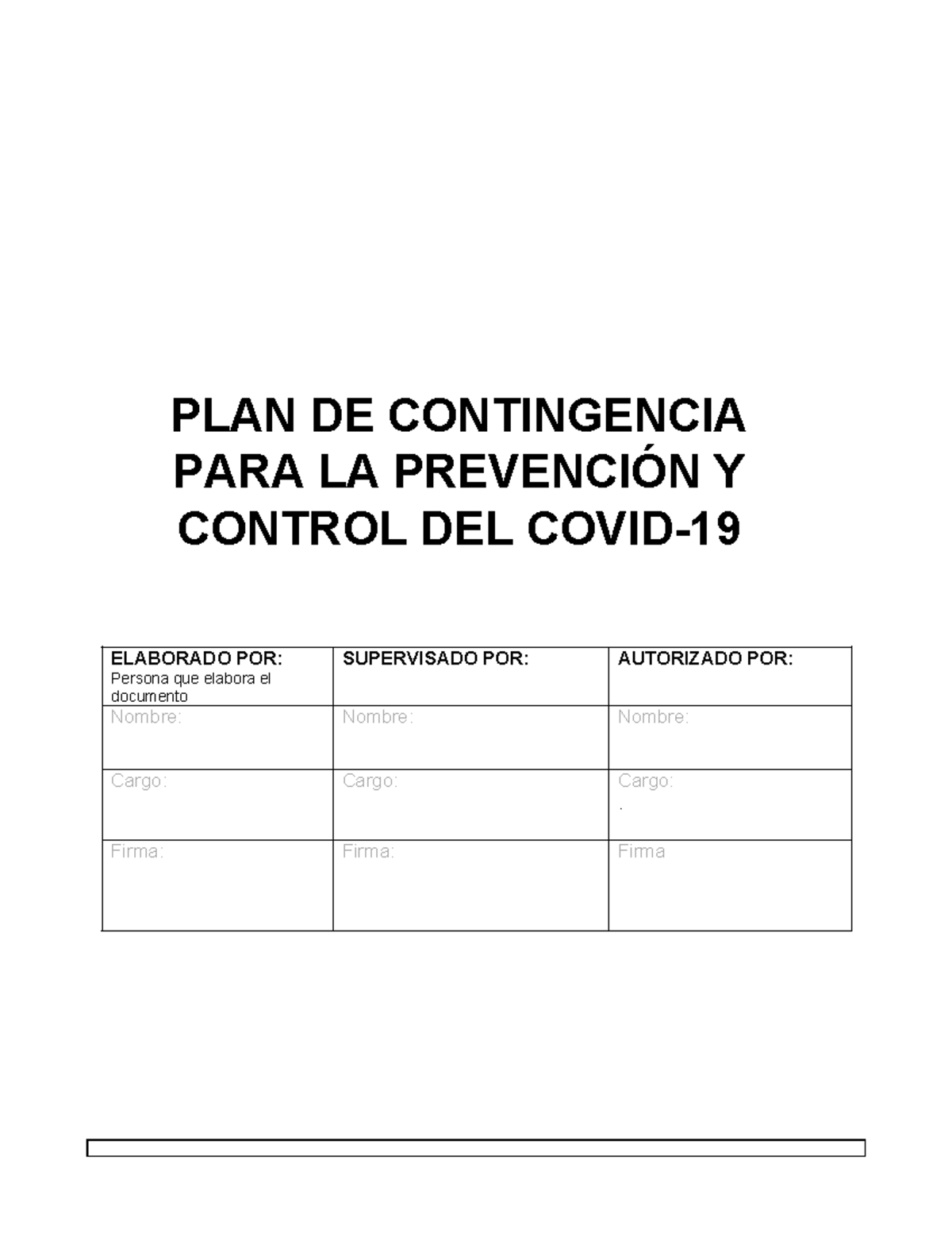 Protocolo Contingencia Covid -19 - PLAN DE CONTINGENCIA PARA LA ...