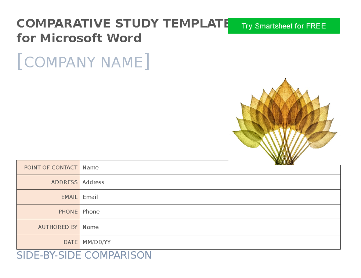IC-Comparative Study Template for Microsoft Word Analysis - Studocu