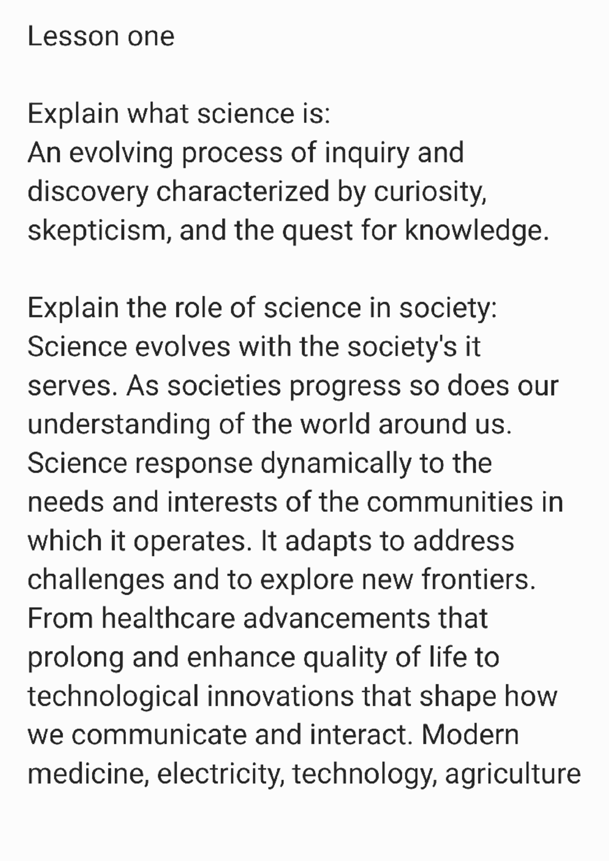 PHYS 301: Lesson 1 - Understanding Science and Its Societal Role - Studocu